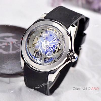 Best Replica CORUM Bubble Skeleton Watch - SS Black Rubber Strap